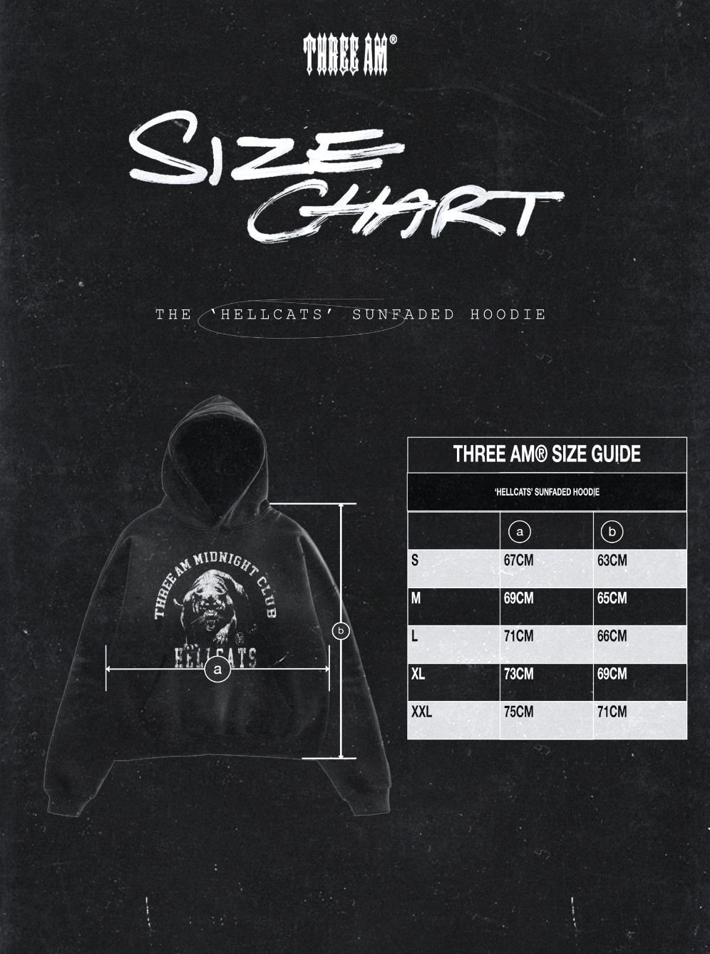 HELLCAT HOODIE - Sunfaded Grey - THREE AM® Store