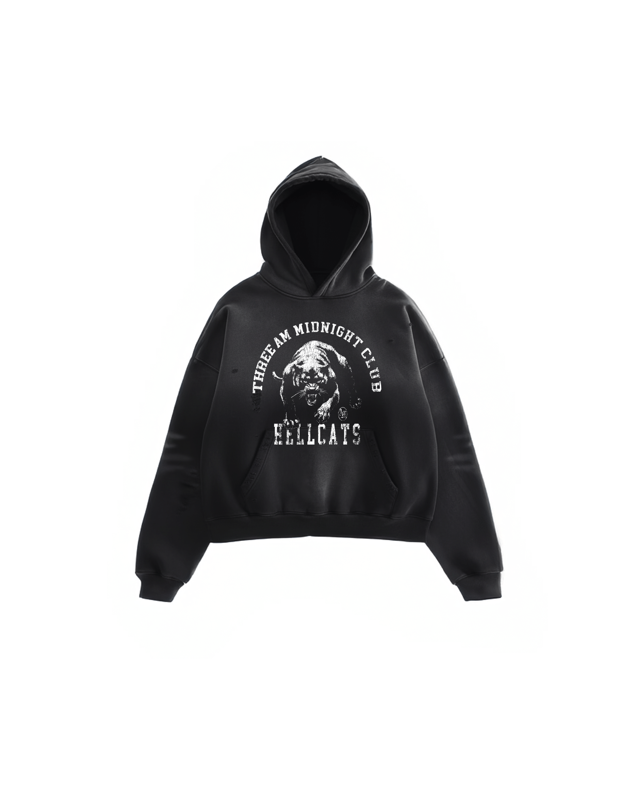 HELLCAT HOODIE - Sunfaded Grey - THREE AM® Store