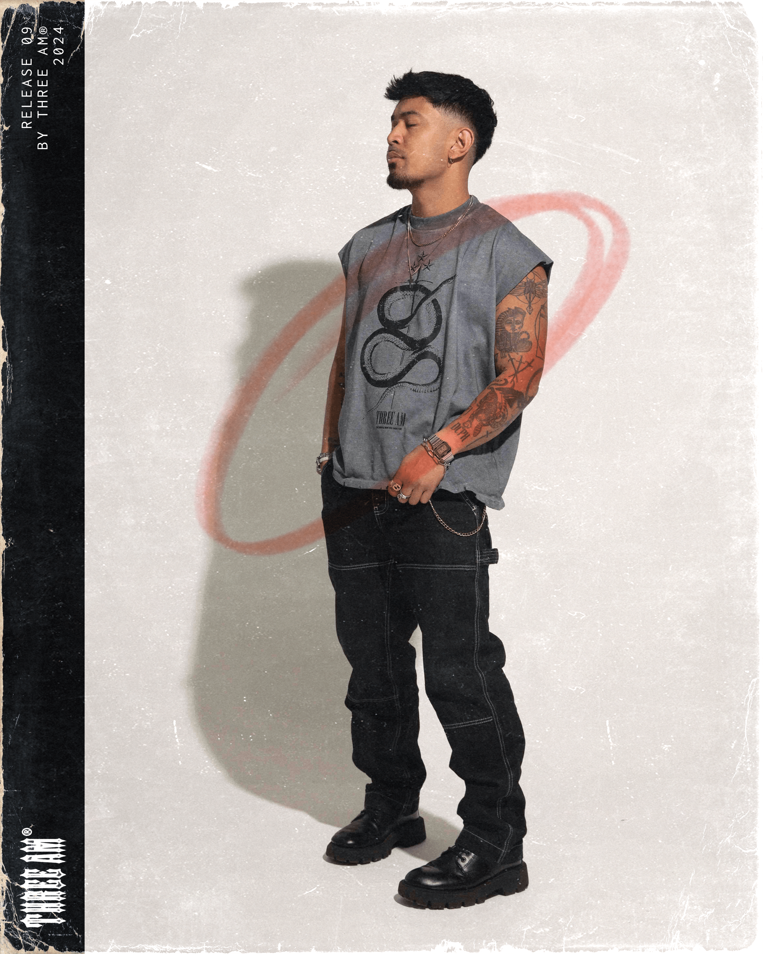 REBIRTH Sleeveless Tank - VINTAGE GREY - THREE AM® Store