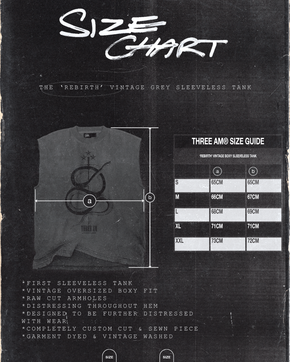 REBIRTH Sleeveless Tank - VINTAGE GREY - THREE AM® Store