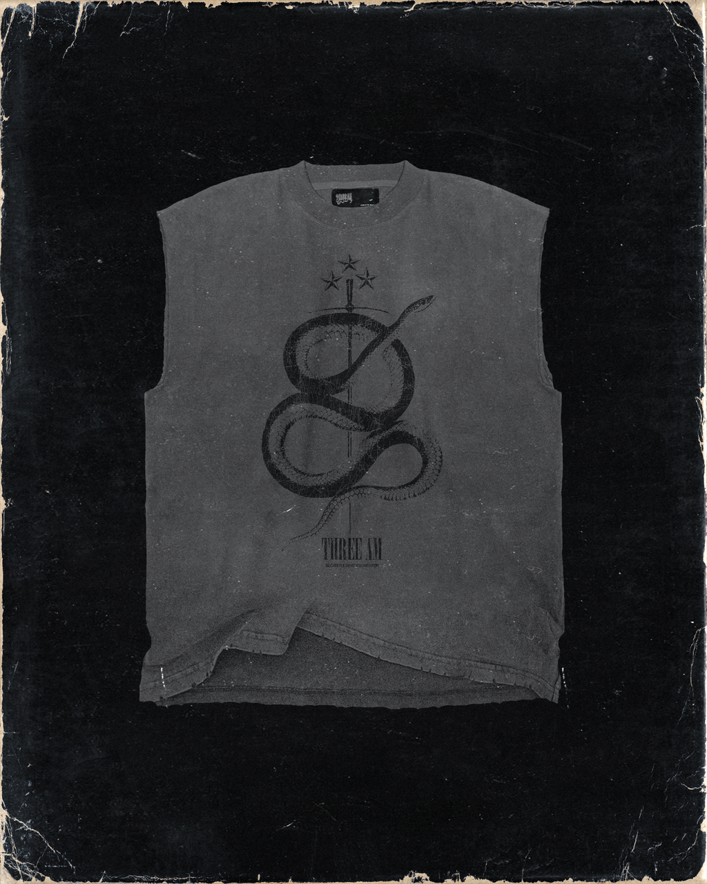 REBIRTH Sleeveless Tank - VINTAGE GREY - THREE AM® Store