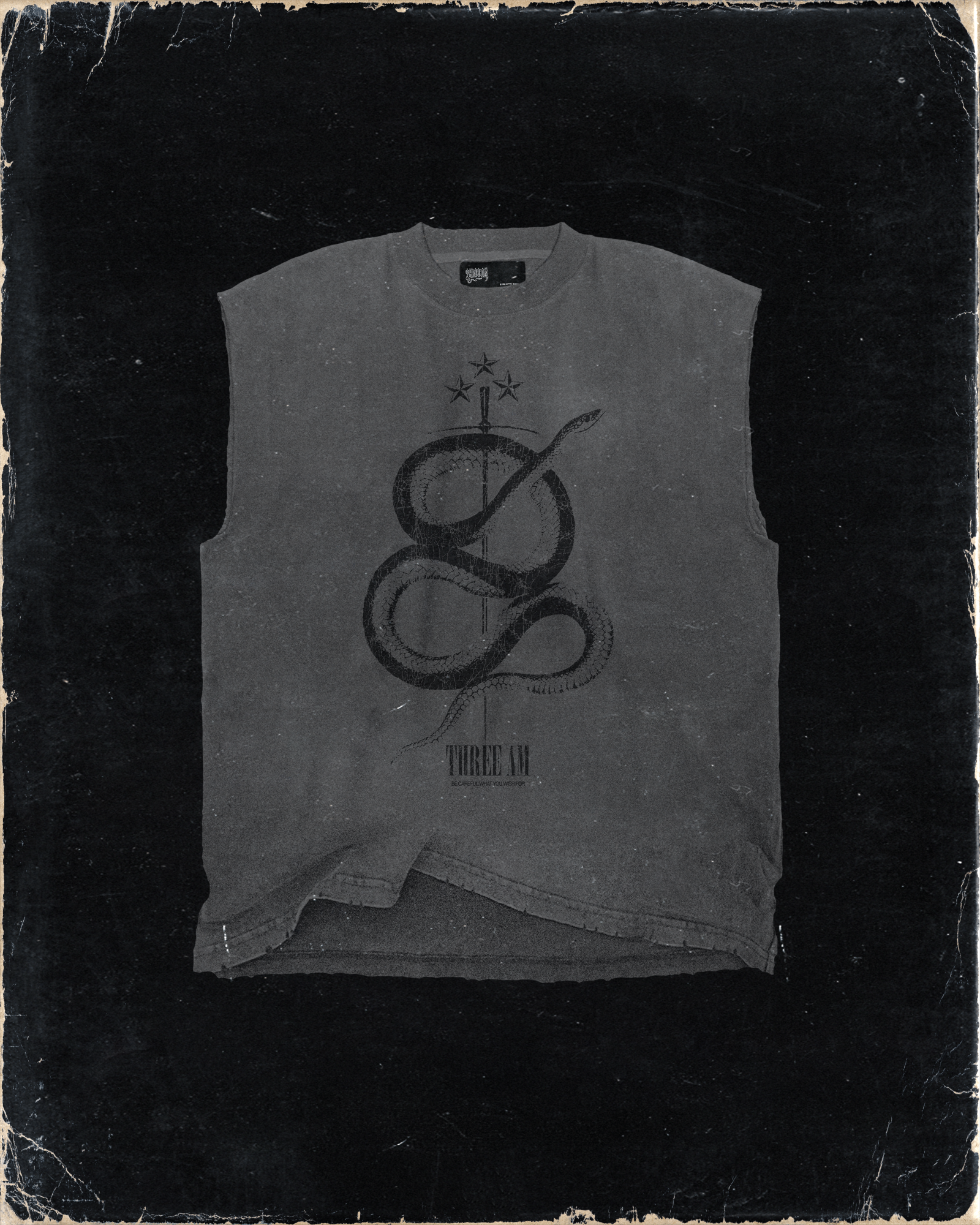 REBIRTH Sleeveless Tank - VINTAGE GREY - THREE AM® Store